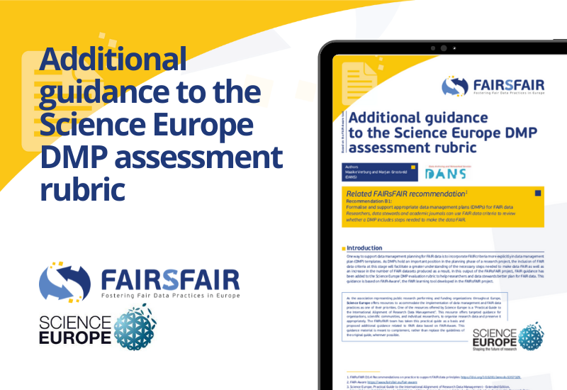 Additional guidance to the Science Europe DMP assessment rubric